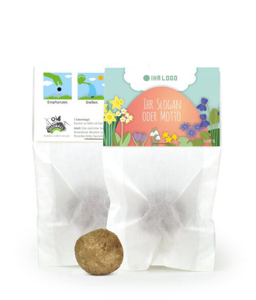 Seedball im Osterdesign