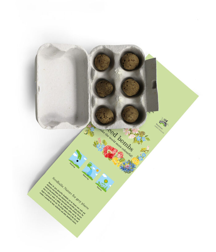 6 seed balls in mini egg carton.
